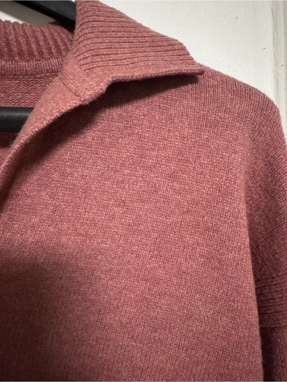 Cozy Collared Pullover Sweater Top in Dusty Rose, Mauve, Pink